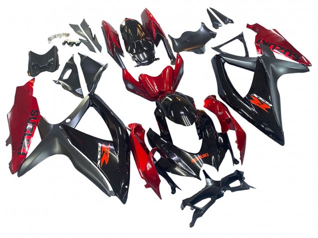 Lojas Carenagem Moto Suzuki GSXR 600 / GSXR 750 2008-2010 - Vermelho Preto Brilhante