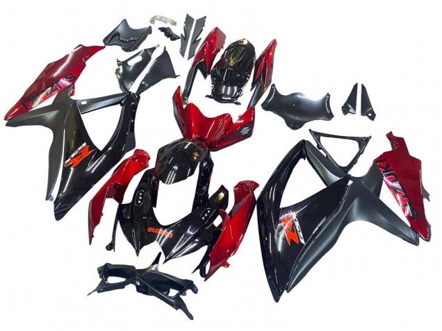 Lojas Carenagem Moto Suzuki GSXR 600 / GSXR 750 2008-2010 - Vermelho Preto Brilhante