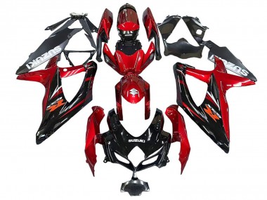 Lojas Carenagens Moto Suzuki GSXR 600 / GSXR 750 2008-2010 - Vermelho Preto Brilhante
