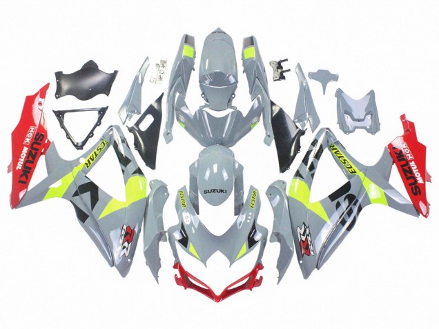 Lojas Carenagens Moto Suzuki GSXR 600 / GSXR 750 2008-2010 - Cinzento Amarelo Vermelho