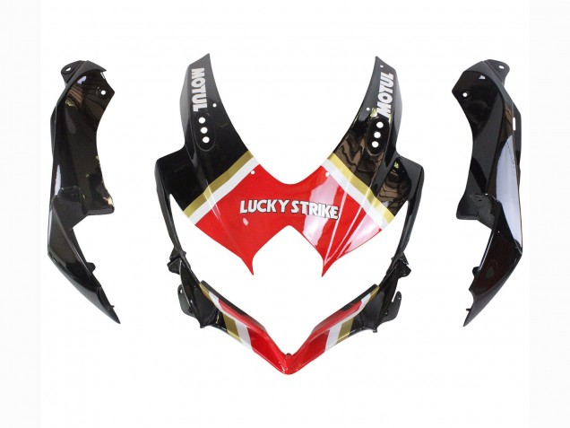 Lojas Carenagens Moto Suzuki GSXR 600 / GSXR 750 2008-2010 - Preto Brilhante Vermelho Branco Motul Lucky Strike