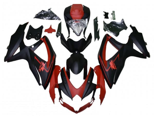 Lojas Carenagens Moto Suzuki GSXR 600 / GSXR 750 2008-2010 - Vermelho Castanho Preto Fosco