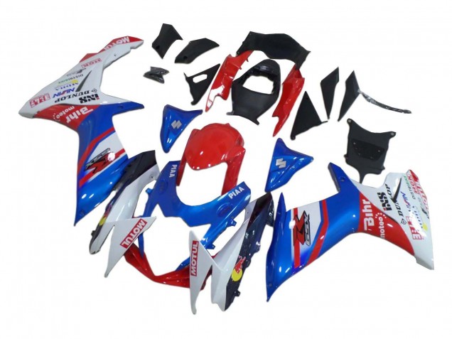 Lojas Carenagens Moto Suzuki GSXR 600 / GSXR 750 2008-2010 - Branco Vermelho Azul