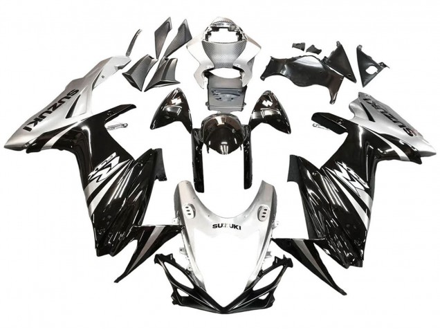 Lojas Carenagem Moto Suzuki GSXR 600 / GSXR 750 2011-2024 - Preto Brilhante Prata