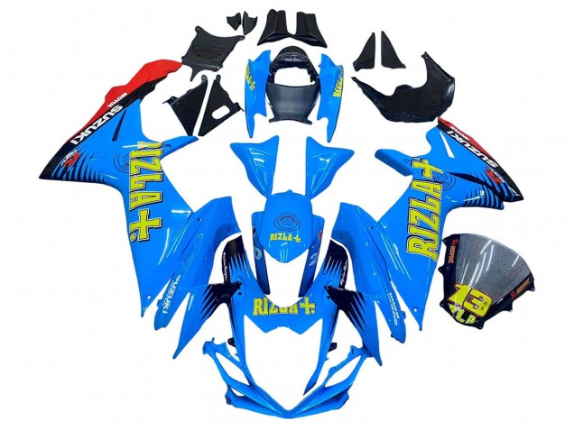Lojas Carenagens Moto Suzuki GSXR 600 / GSXR 750 2011-2024 - Azul Ouro Vermelho Preto Rizla