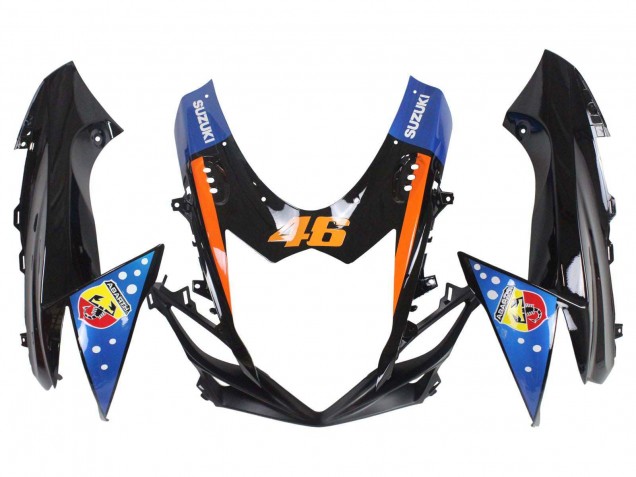 Lojas Carenagens Moto Suzuki GSXR 600 / GSXR 750 2011-2024 - Azul Claro Laranja Preto Branco Tubarão 46