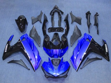 Lojas Kits Carenagem Moto Yamaha YZF R3/R25 2015-2018 - Azul Preto Brilhante