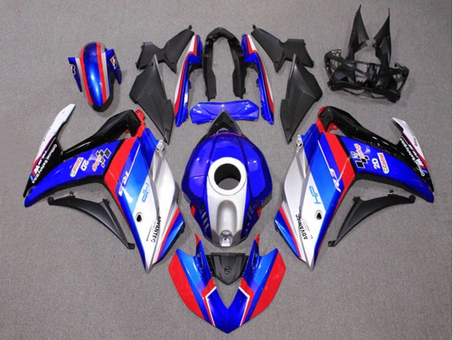 Lojas Carenagens Moto Yamaha YZF R3/R25 2015-2018 - Azul Prata Vermelho Preto Castrol