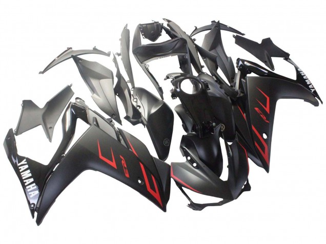 Lojas Carenagens Moto Yamaha YZF R3/R25 2015-2018 - Preto Brilhante Preto Fosco Vermelho