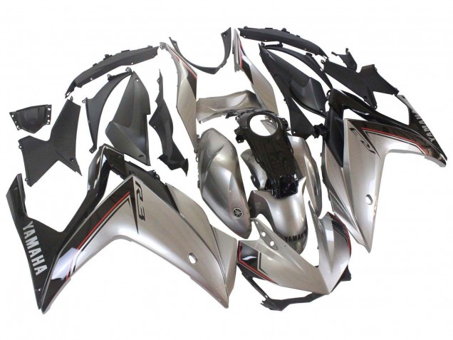 Lojas Carenagens Moto Yamaha YZF R3/R25 2015-2018 - Prata Preto