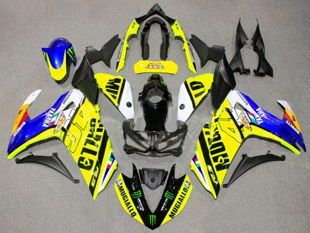 Lojas Carenagens Moto Yamaha YZF R3/R25 2015-2018 - Amarelo Azul Preto Monstro