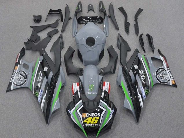Lojas Carenagens Moto Yamaha YZF R3/R25 2015-2018 - Nardo Cinzento Verde Preto ENEOS Monstro 46