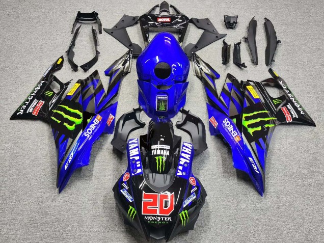 Lojas Carenagens Moto Yamaha YZF R3/R25 2019-2021 - Azul Preto Brilhante Verde ENEOS Monstro 20