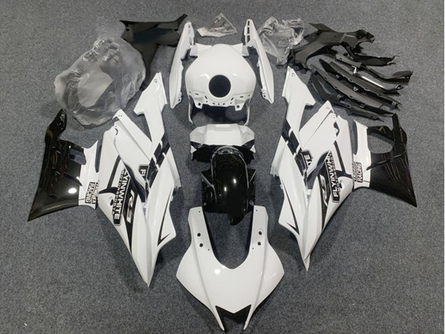 Lojas Carenagens Moto Yamaha YZF R3/R25 2019-2021 - Branco Preto Brilhante