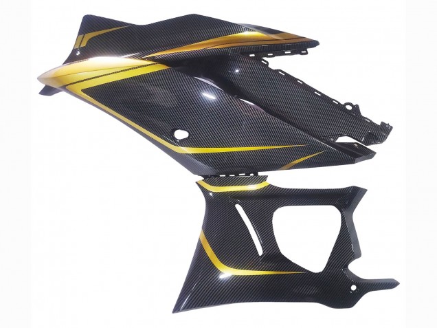 Lojas Carenagens Moto Yamaha YZF R3/R25 2019-2021 - Ouro Preto Fibra de Carbono