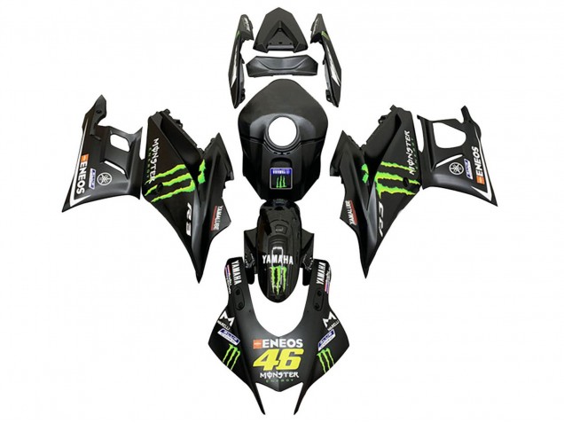 Lojas Carenagens Moto Yamaha YZF R3/R25 2019-2021 - Preto Verde ENEOS Monstro 46