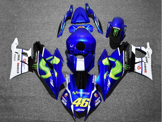 Lojas Carenagens Moto Yamaha YZF R3/R25 2019-2021 - Azul Branco Verde Preto Monstro MoviStar ENEOS 46