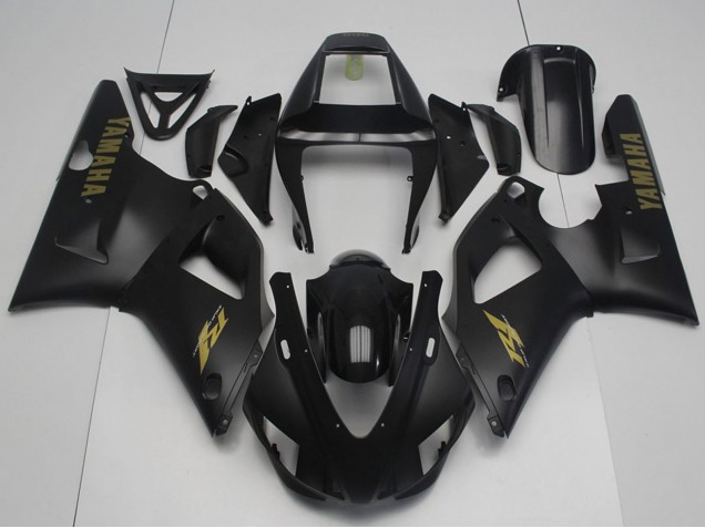 Lojas Carenagens Moto Yamaha YZF R1 1998-1999 - Preto Brilhante Preto Fosco Ouro