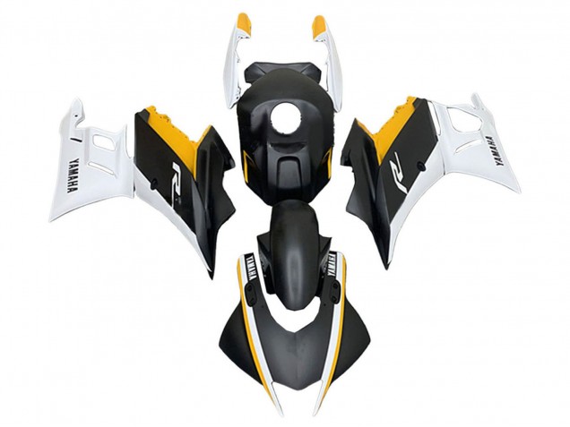 Lojas Carenagens Moto Yamaha YZF R3/R25 2019-2021 - Branco Amarelo Preto Fosco