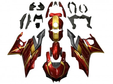 Lojas Carenagens Moto Yamaha YZF R3/R25 2019-2021 - Vermelho Ouro Preto Fosco