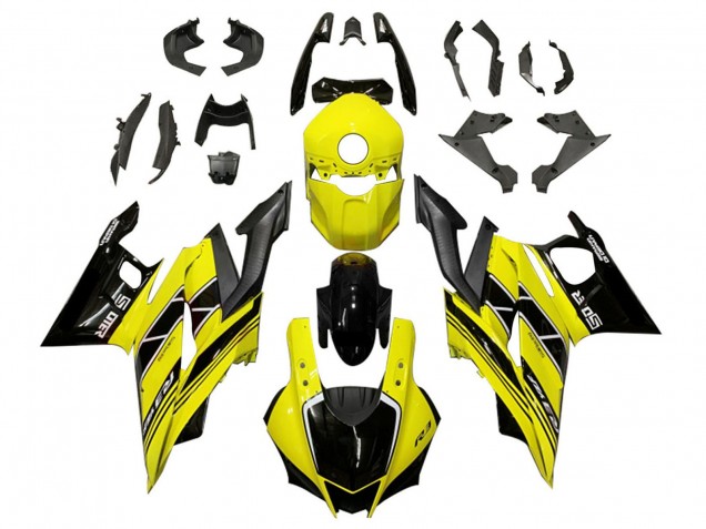 Lojas Carenagens Moto Yamaha YZF R3/R25 2019-2021 - Amarelo Preto Fibra de Carbono