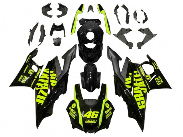 Lojas Carenagens Moto Yamaha YZF R3/R25 2019-2021 - Preto Amarelo Néon 46