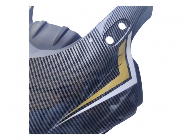Lojas Carenagens Moto Yamaha YZF R3/R25 2022-2024 - Preto Fibra de Carbono Estilo Ouro Vermelho ABBOT