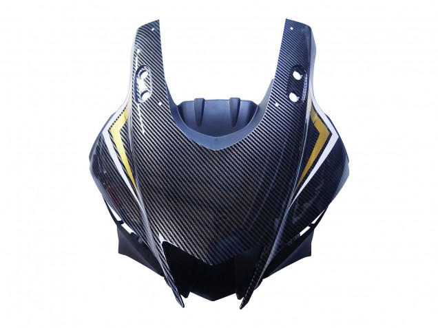 Lojas Carenagens Moto Yamaha YZF R3/R25 2022-2024 - Preto Fibra de Carbono Estilo Ouro Vermelho ABBOT