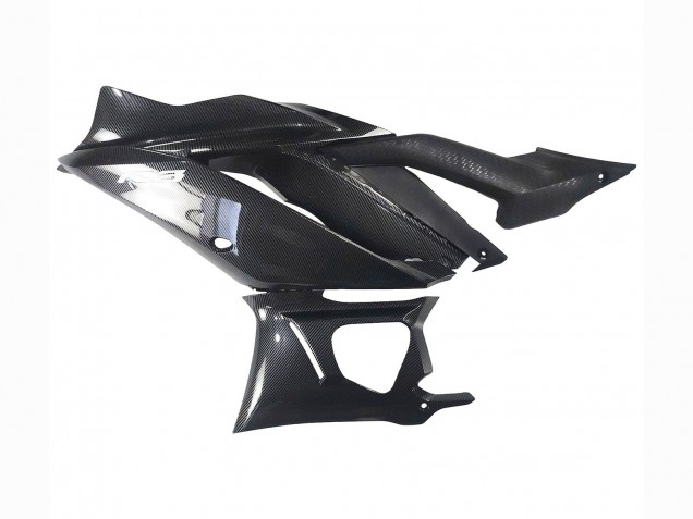 Lojas Carenagens Moto Yamaha YZF R3/R25 2022-2024 - Preto Fibra de Carbono Estilo Prata Azul