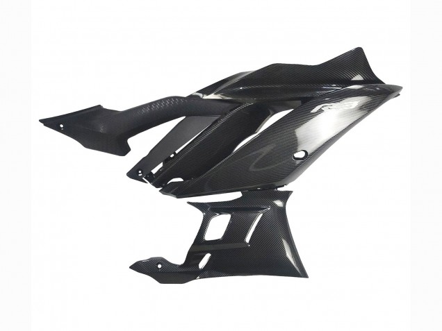 Lojas Carenagens Moto Yamaha YZF R3/R25 2022-2024 - Preto Fibra de Carbono Estilo Prata Azul