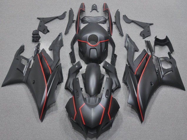 Lojas Carenagens Moto Yamaha YZF R3/R25 2022-2024 - Preto Fosco Vermelho