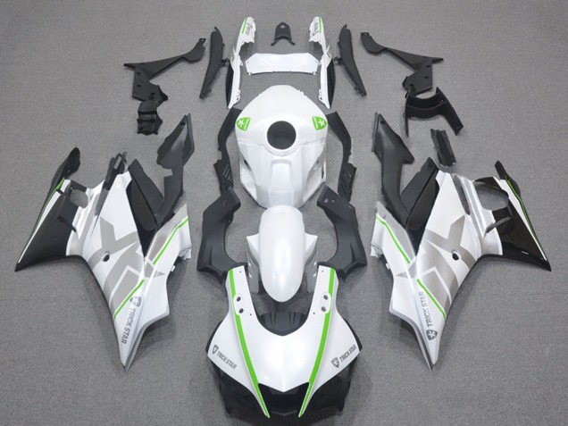 Lojas Carenagens Moto Yamaha YZF R3/R25 2022-2024 - Branco Verde Prata Preto
