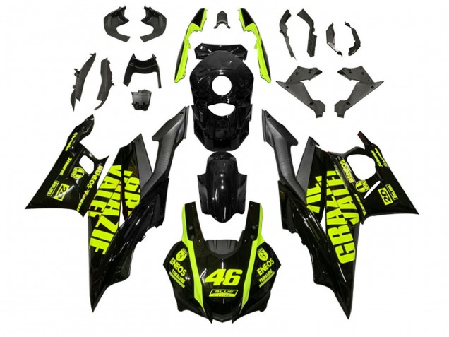 Lojas Carenagens Moto Yamaha YZF R3/R25 2022-2024 - Preto Verde ENEOS 46