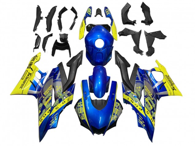 Lojas Carenagens Moto Yamaha YZF R3/R25 2022-2024 - Amarelo Azul Preto Fosco 93