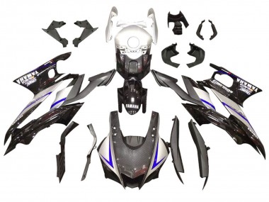 Lojas Kits Carenagem Moto Yamaha YZF R3/R25 2022-2024 - Prata Azul Preto Fibra de Carbono Estilo