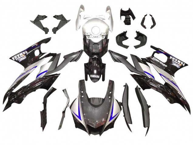 Lojas Kits Carenagem Moto Yamaha YZF R3/R25 2022-2024 - Prata Azul Preto Fibra de Carbono Estilo