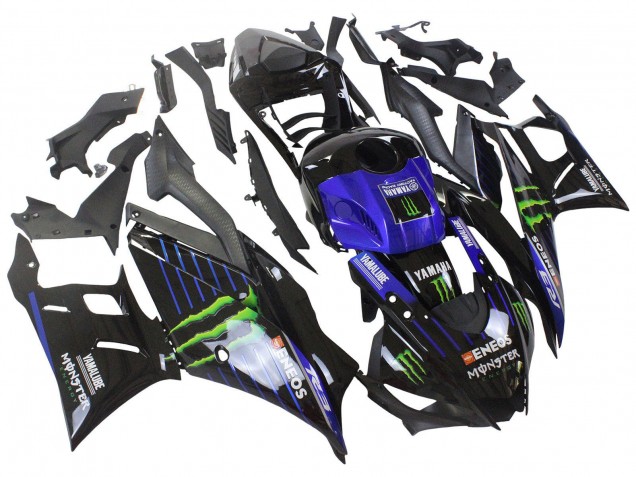 Lojas Carenagens Moto Yamaha YZF R3/R25 2022-2024 - Azul Verde Preto Monstro Yamalube ENEOS