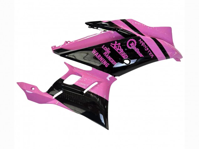 Lojas Carenagens Moto Yamaha YZF R3/R25 2022-2024 - Rosa Preto Brilhante Monstro