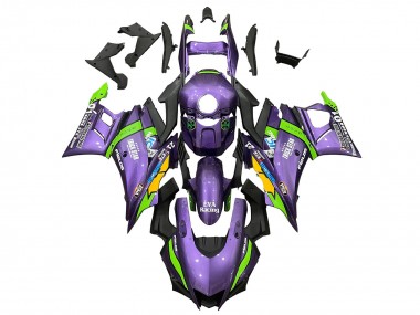 Lojas Carenagens Moto Yamaha YZF R3/R25 2022-2024 - Roxo Verde Amarelo Trick Star EVA Corrida 21