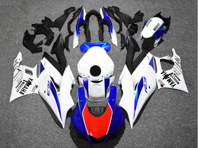 Lojas Carenagens Moto Yamaha YZF R3/R25 2022-2024 - Branco Azul Vermelho Preto Motul