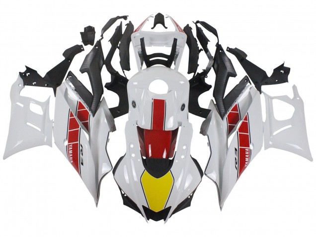 Lojas Carenagens Moto Yamaha YZF R3/R25 2022-2024 - Branco Vermelho Amarelo Preto