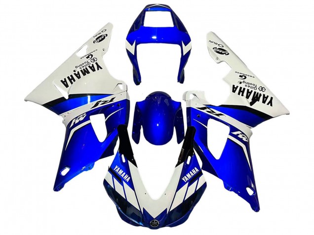 Lojas Carenagens Moto Yamaha YZF 1000 R1 1998-1999 - Branco Azul Preto