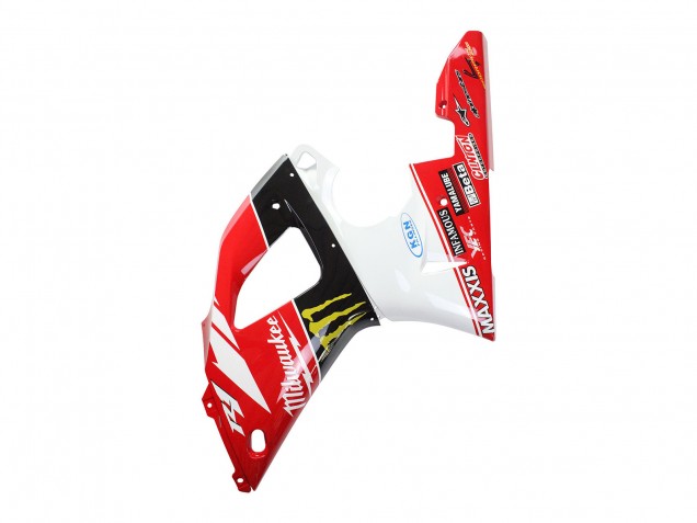 Lojas Carenagens Moto Yamaha YZF 1000 R1 1998-1999 - Vermelho Branco Preto Amarelo Monstro Milwaukee MAXXIS 11
