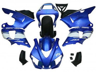 Lojas Carenagens Moto Yamaha YZF 1000 R1 1998-1999 - Azul Branco Preto Brilhante