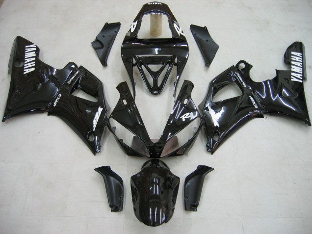 Lojas Carenagens Moto Yamaha YZF 1000 R1 2000-2001 - Preto Brilhante Branco Decal