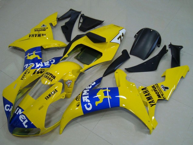 Lojas Carenagens Moto Yamaha YZF R1 2002-2003 - Amarelo Azul Camelo Motul
