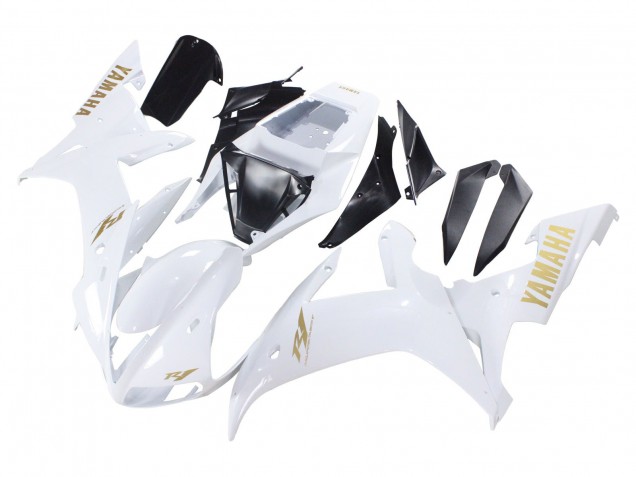 Lojas Carenagens Moto Yamaha YZF 1000 R1 2002-2003 - Branco Ouro Decalques