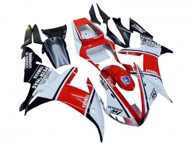 Lojas Carenagens Moto Yamaha YZF 1000 R1 2002-2003 - Branco Vermelho Preto Petronas