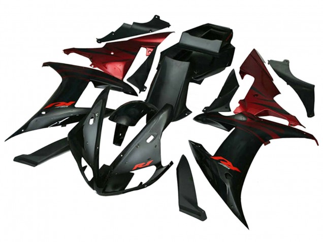 Lojas Carenagens Moto Yamaha YZF 1000 R1 2002-2003 - Vermelho Preto Chama