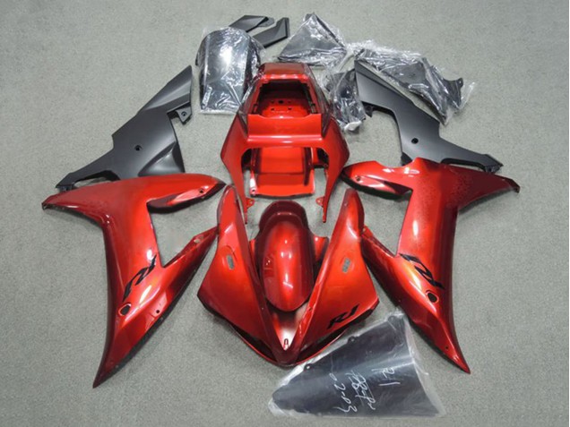 Lojas Carenagem Moto Yamaha YZF 1000 R1 2002-2003 - Vermelho Preto Fosco